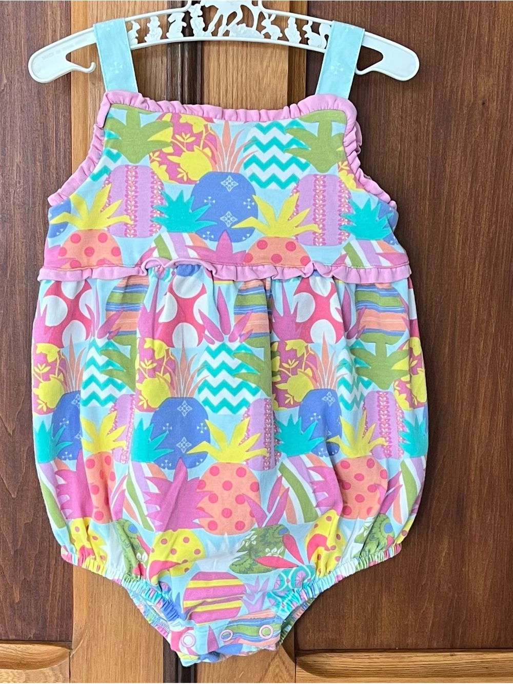 Matilda Jane baby girl pineapple print bubble romper 12-18M